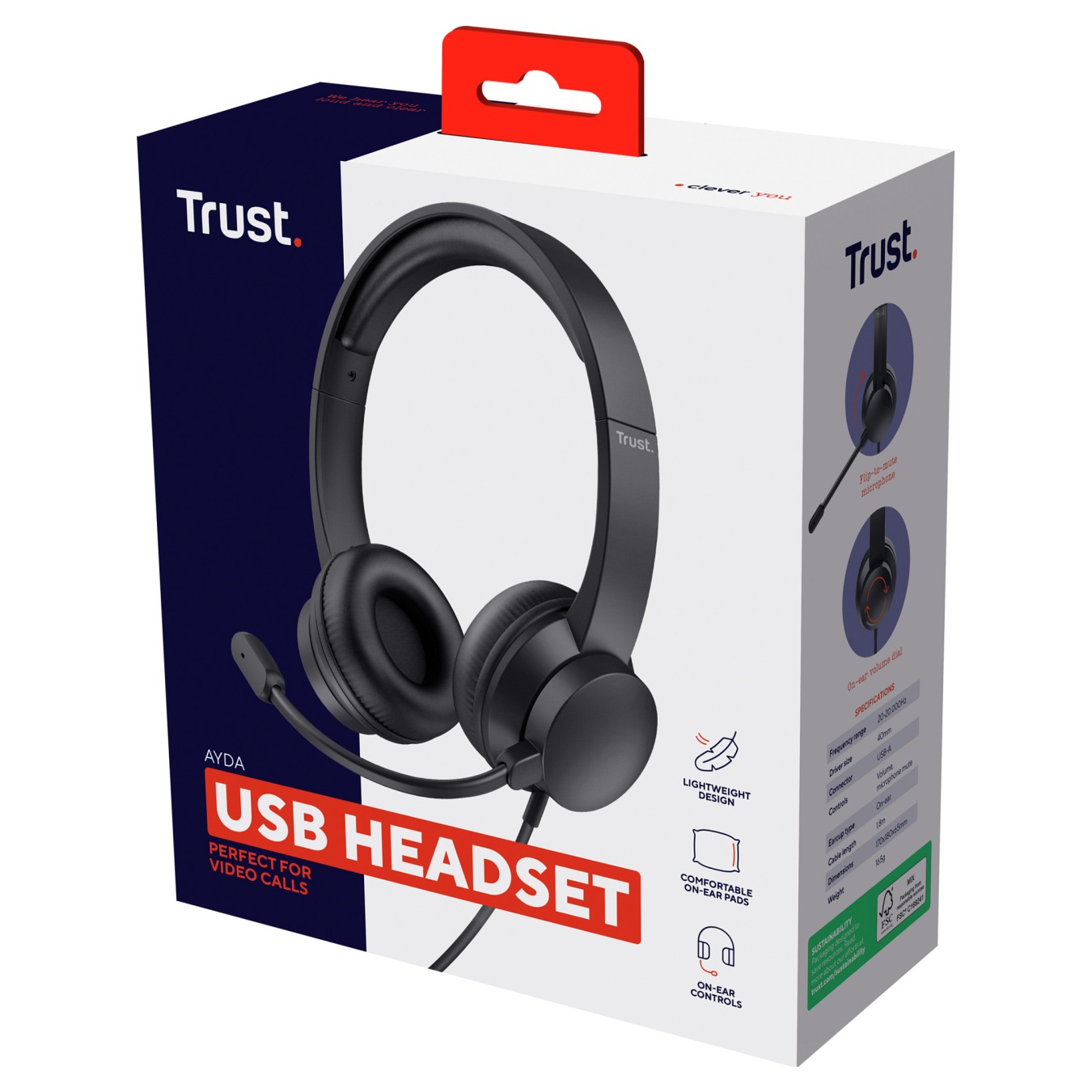 Buy Trust Ayda USB PC Headset in Cyprus, Nicosia, Limassol, Larnaka, Pafos