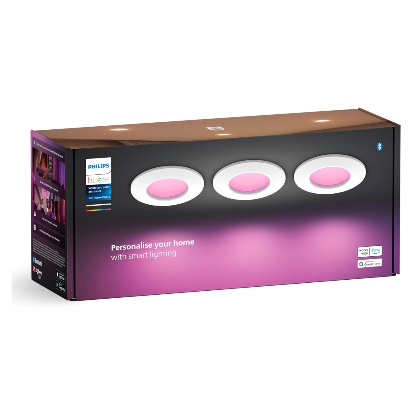 Buy Philips Hue White & Color Ambiance Slim Recessed 90mm 3er Weiß in Cyprus, Nicosia, Limassol, Larnaka, Pafos