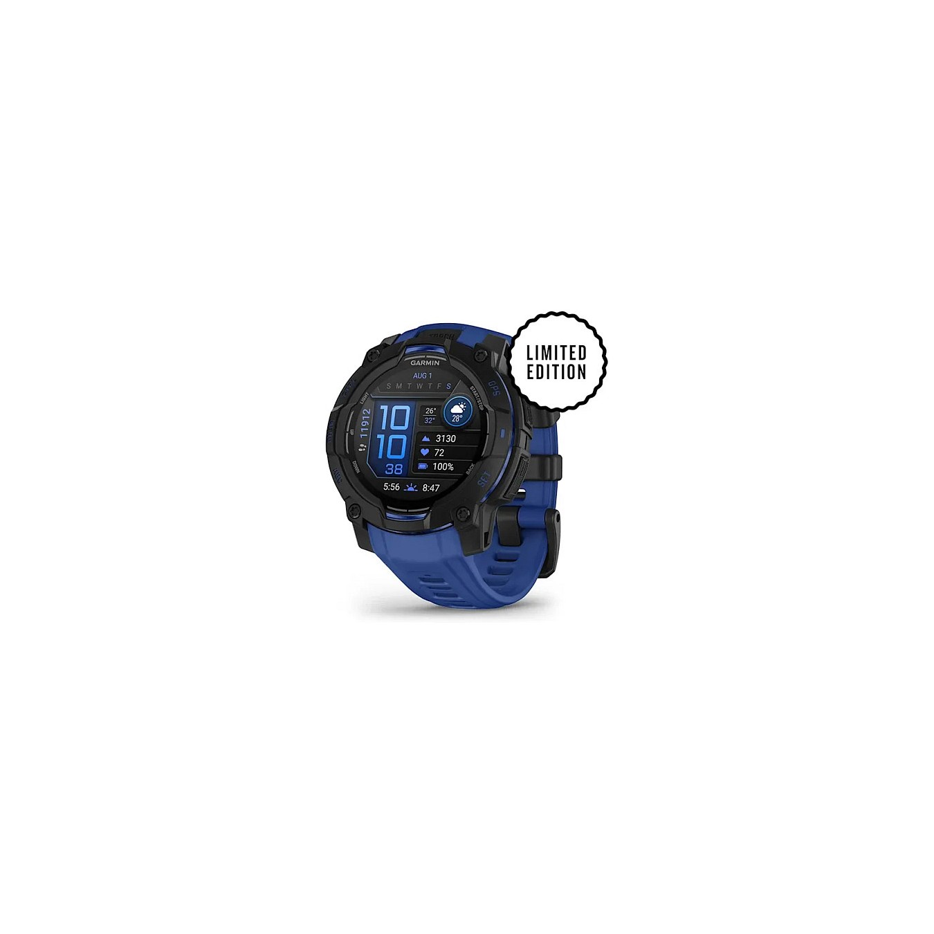 Buy Garmin Instinct® AMOLED black mit Silikon-Wechselarmband 22 mm bolt blue in Cyprus, Nicosia, Limassol, Larnaka, Pafos