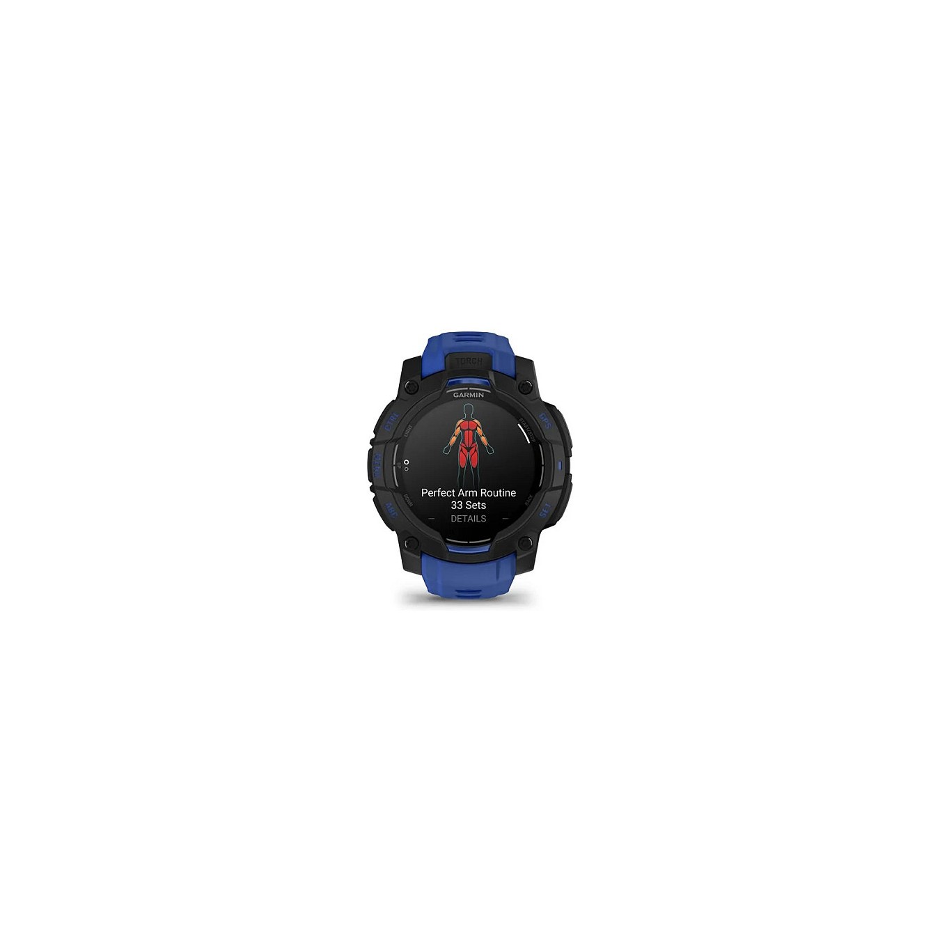 Buy Garmin Instinct® AMOLED black mit Silikon-Wechselarmband 22 mm bolt blue in Cyprus, Nicosia, Limassol, Larnaka, Pafos