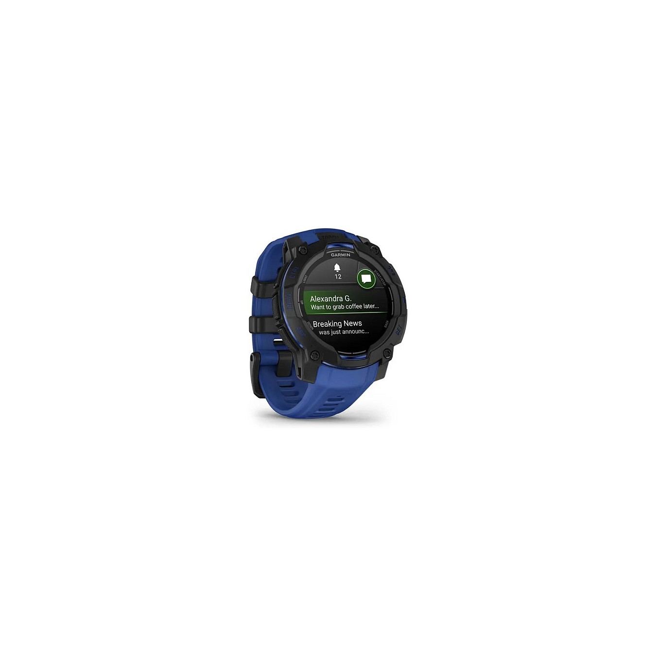 Buy Garmin Instinct® AMOLED black mit Silikon-Wechselarmband 22 mm bolt blue in Cyprus, Nicosia, Limassol, Larnaka, Pafos