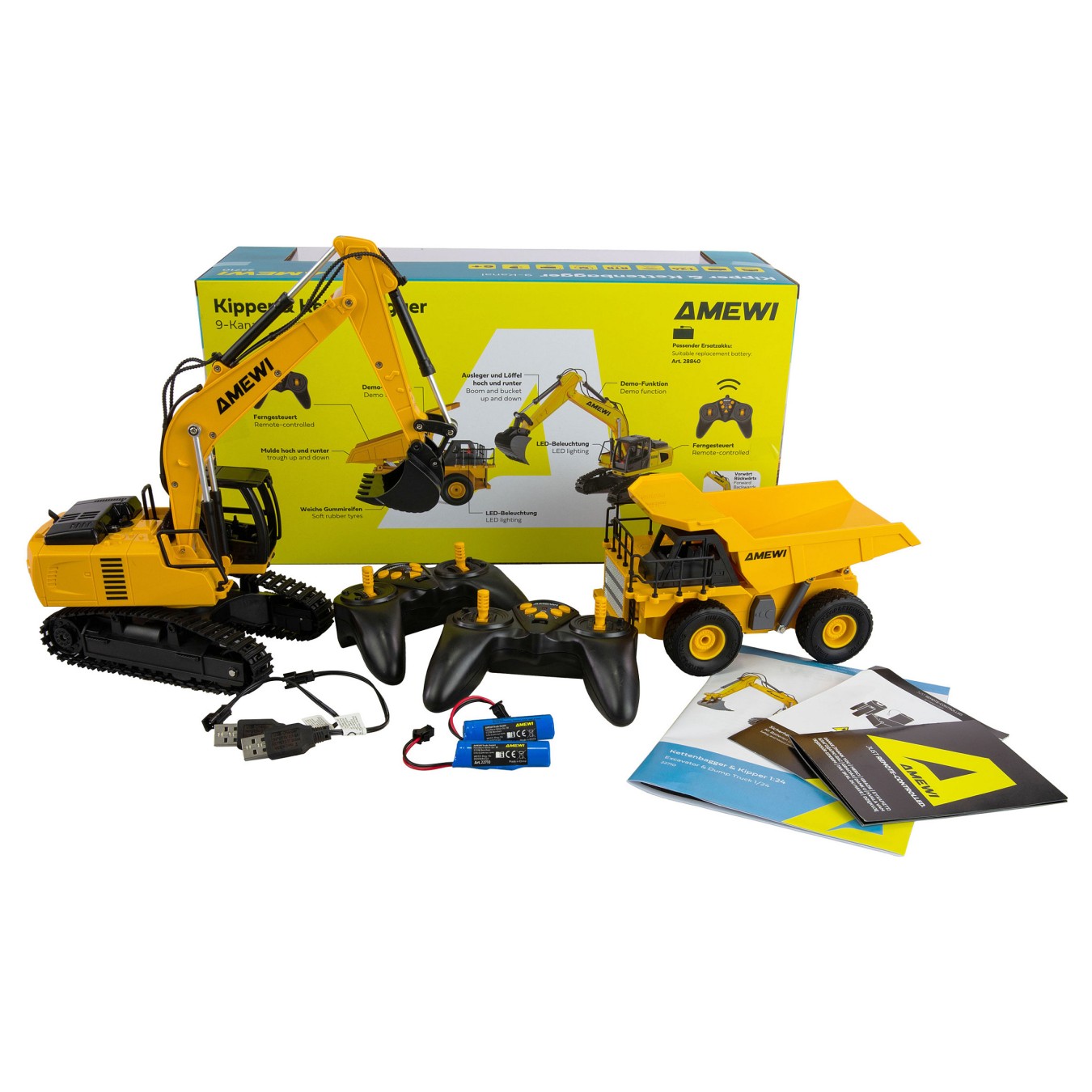 Buy Amewi Kipper & Kettenbager 2in1 Set 1:24 RTR 6+ in Cyprus, Nicosia, Limassol, Larnaka, Pafos