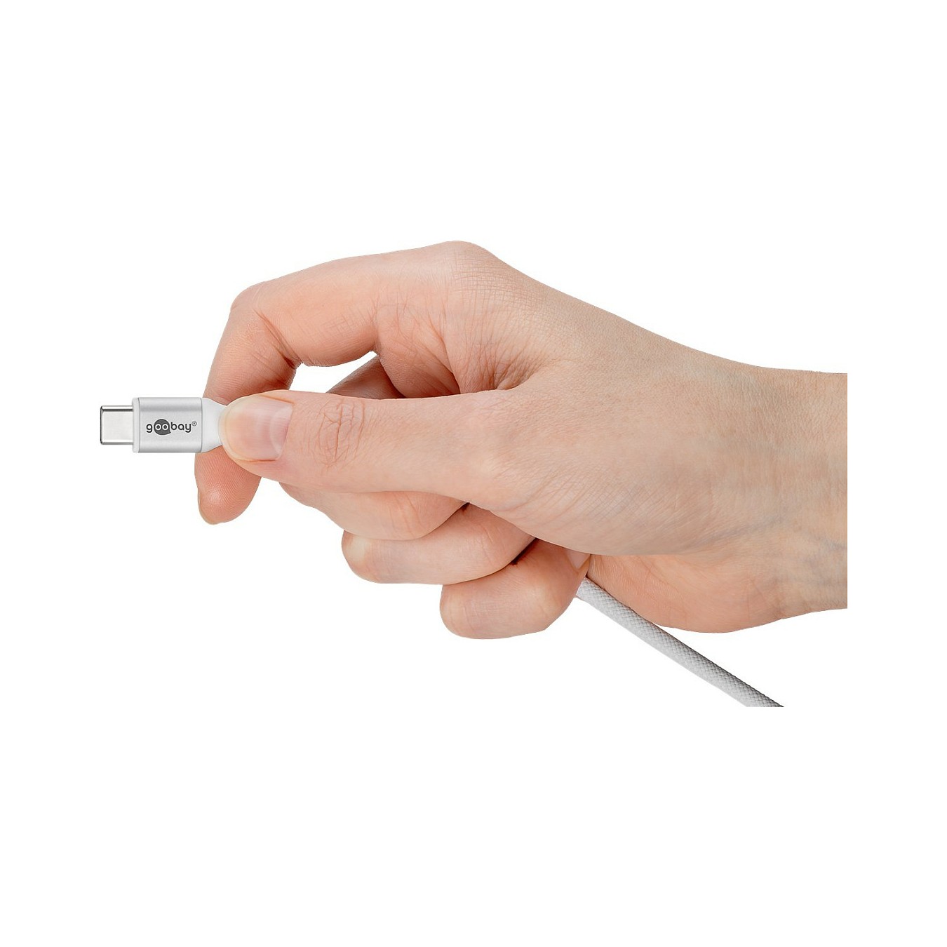 Buy Goobay USB-C (ST-ST) 2m Anschlusskabel Textilmantel Weiß in Cyprus, Nicosia, Limassol, Larnaka, Pafos