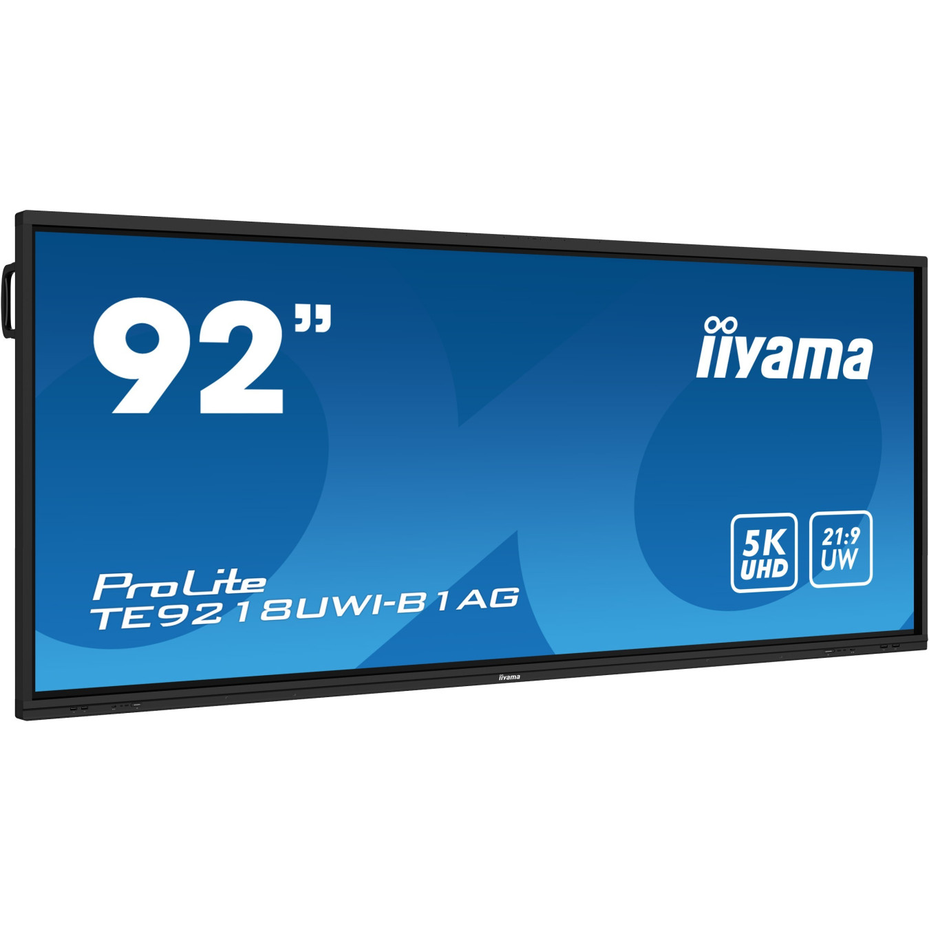 IIYAMA TE9218UWI-B1AG - 92" 21:9 Ultra‑wide 5K Interactive Touch Display, Black, 8GB/64GB, Android 13