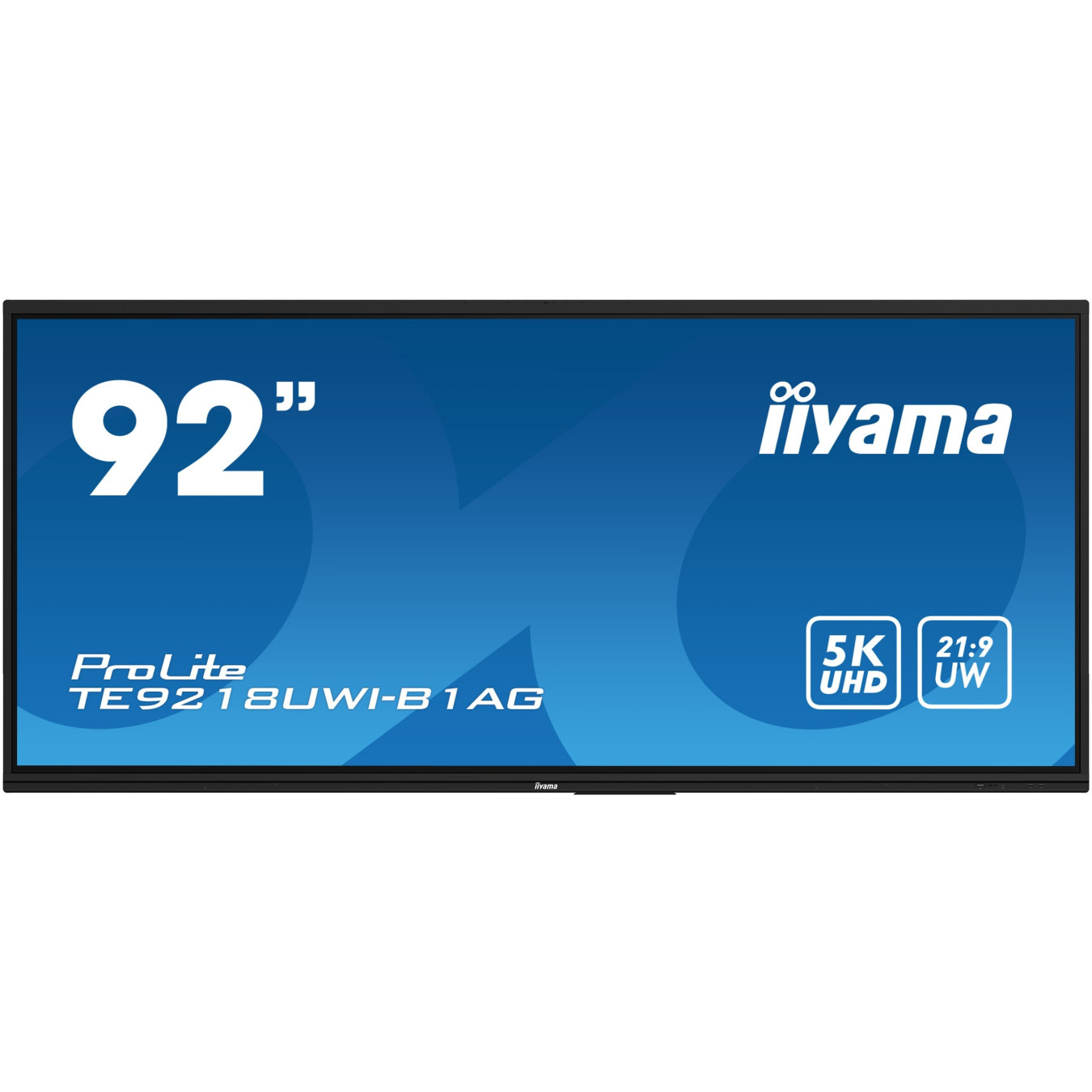 IIYAMA TE9218UWI-B1AG - 92" 21:9 Ultra‑wide 5K Interactive Touch Display, Black, 8GB/64GB, Android 13