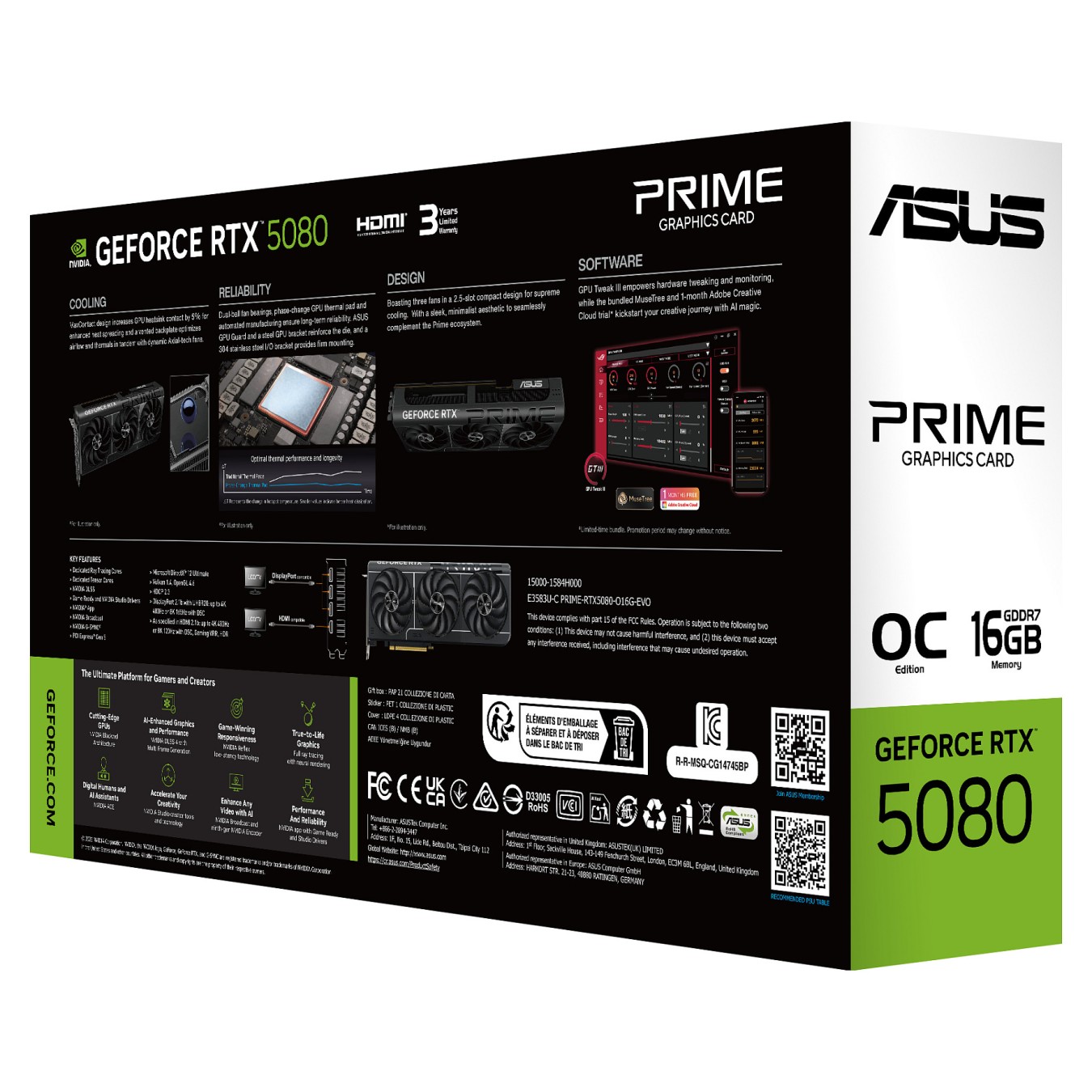 Buy RTX 5080 16GB ASUS Prime EVO OC Edition GDDR7 in Cyprus, Nicosia, Limassol, Larnaka, Pafos