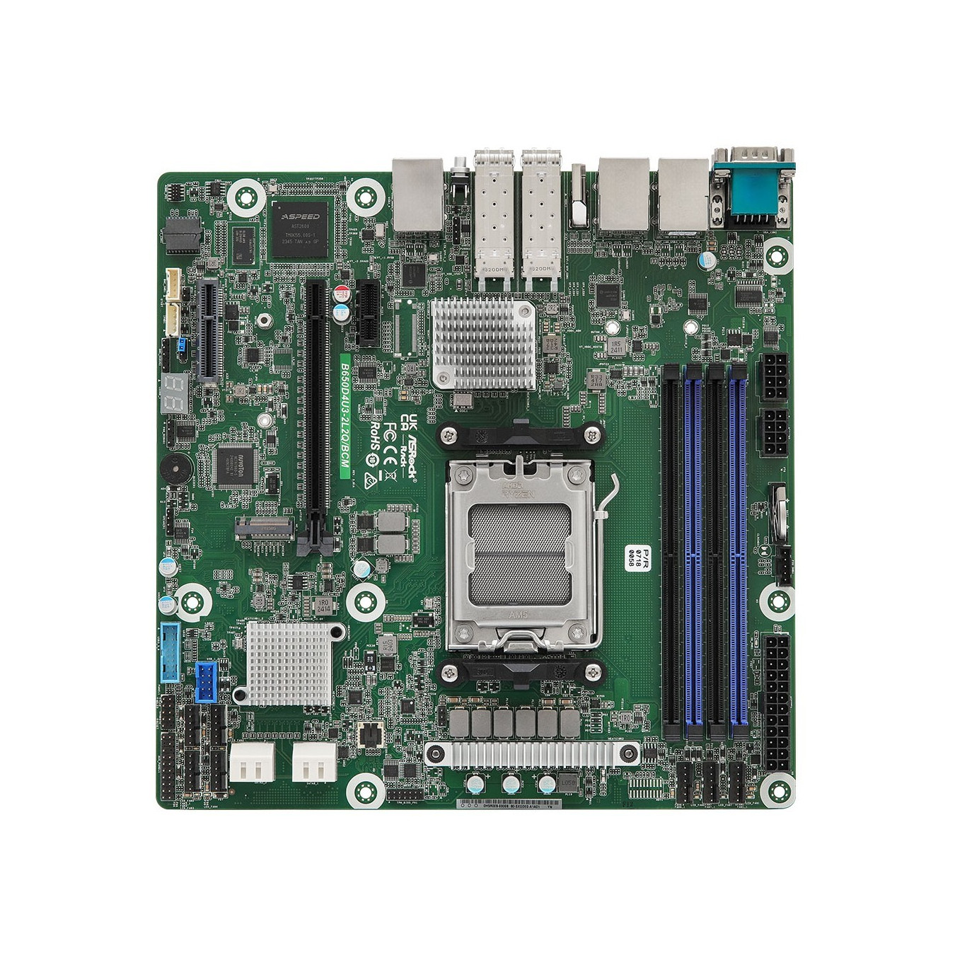 ASRock B650D4U3-2L2Q - B650 Micro-ATX Motherboard - AM5, DDR5, 4x DIMM, 48GB max, Dual LAN, M.2 & SATA III