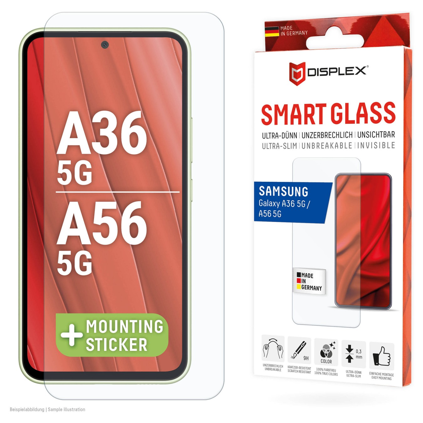 Buy DISPLEX Smart Glasschutzfolie für Samsung Galaxy A56 A36 Kratzer-resistent, ultra-dünn, Schmutzabweisend in Cyprus, Nicosia,