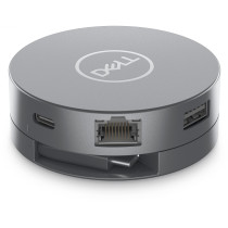 Dell DA305 USB-C 6-in-1 Multiport Adapter - HDMI, DisplayPort, VGA, 2x USB-A, USB-C, Gigabit Ethernet, 90W - Silver