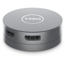 Dell DA305 USB-C 6-in-1 Multiport Adapter - HDMI, DisplayPort, VGA, 2x USB-A, USB-C, Gigabit Ethernet, 90W - Silver