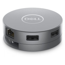 Dell DA305 USB-C 6-in-1 Multiport Adapter - HDMI, DisplayPort, VGA, 2x USB-A, USB-C, Gigabit Ethernet, 90W - Silver