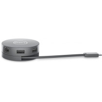 Dell DA305 USB-C 6-in-1 Multiport Adapter - HDMI, DisplayPort, VGA, 2x USB-A, USB-C, Gigabit Ethernet, 90W - Silver