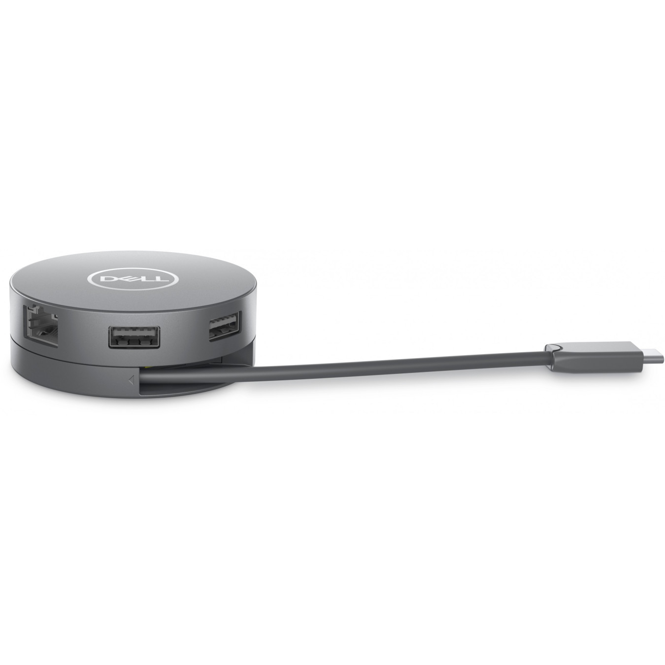 Dell DA305 USB-C 6-in-1 Multiport Adapter - HDMI, DisplayPort, VGA, 2x USB-A, USB-C, Gigabit Ethernet, 90W - Silver