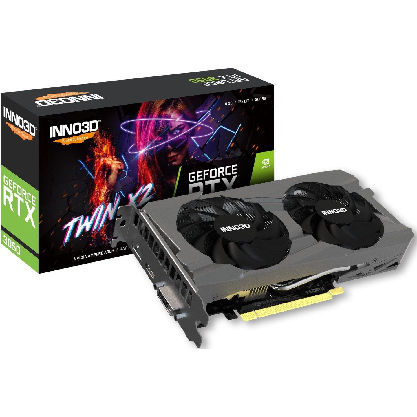 Inno3D GeForce RTX 3050 Twin X2 OC 8GB GDDR6 1777MHz PCIe 4.0 (Boxed) — Buy in Cyprus with Fast Delivery