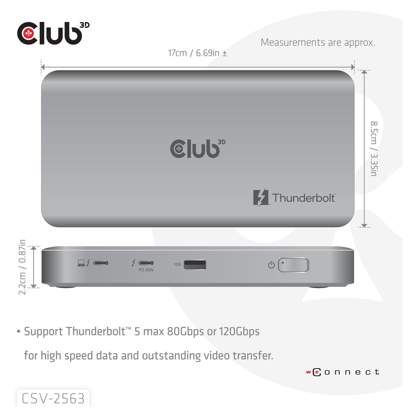 Buy Club 3D CSV-2563 5-1 ThunderboltTM 5 Hub 5K60Hz ThunderboltTM Share zertifiziert 180W in Cyprus, Nicosia, Limassol, Larnaka,