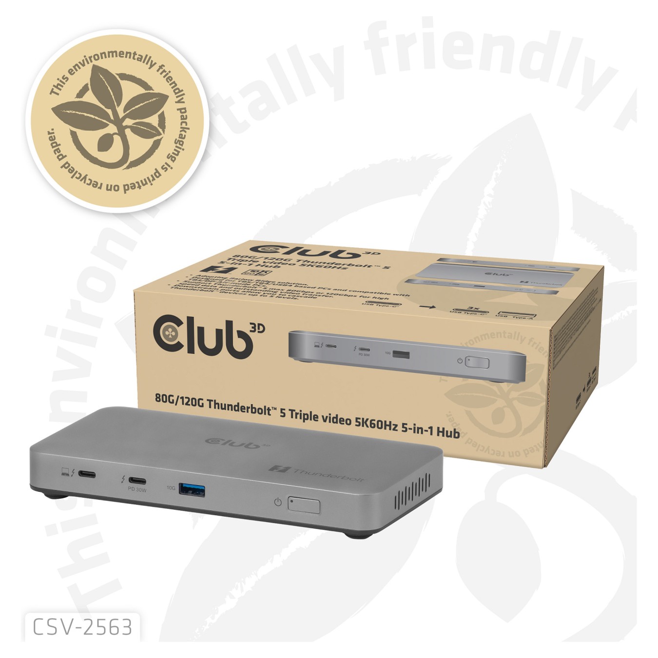 Buy Club 3D CSV-2563 5-1 ThunderboltTM 5 Hub 5K60Hz ThunderboltTM Share zertifiziert 180W in Cyprus, Nicosia, Limassol, Larnaka,
