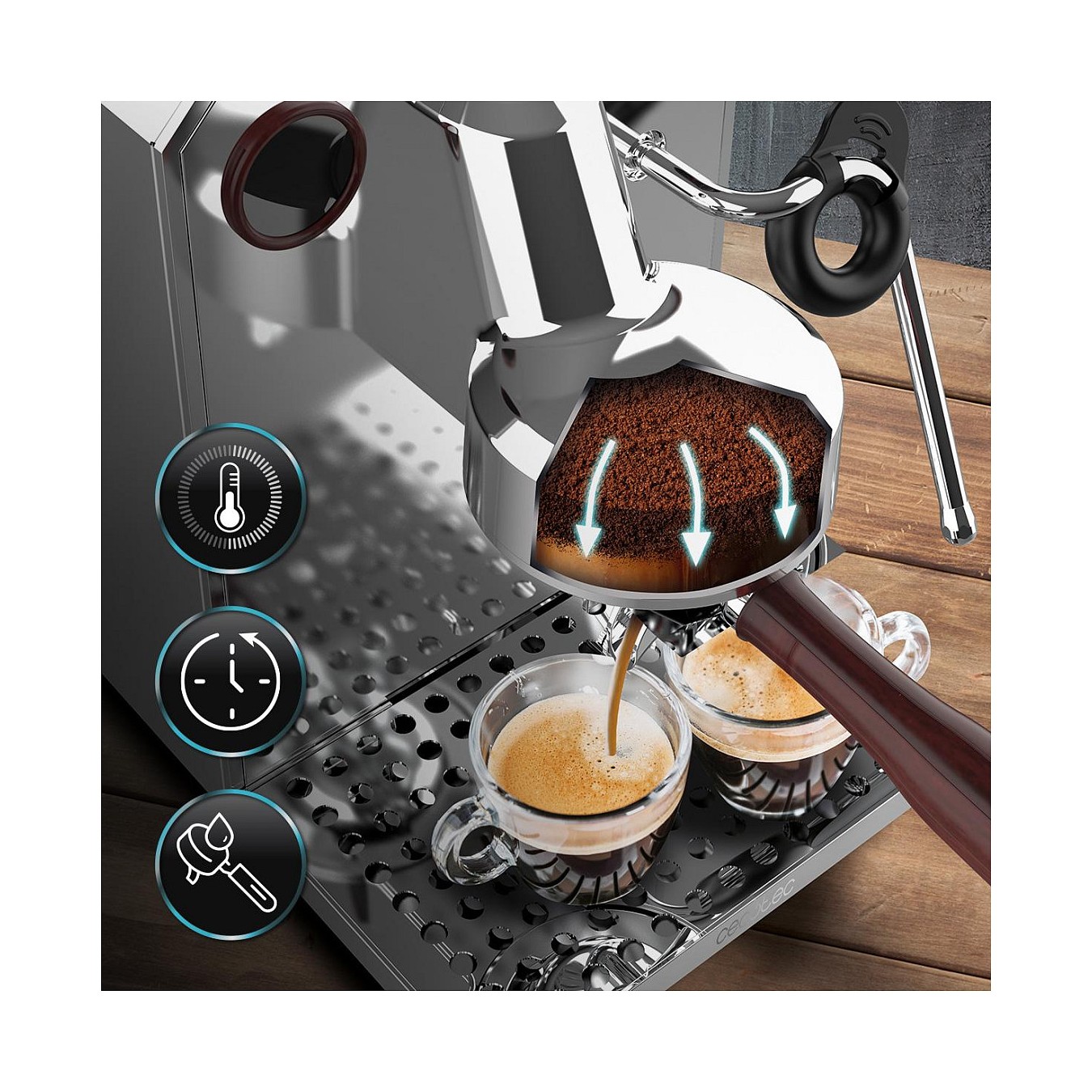 Buy Baristeo Intima Siebtrgermaschine (silber edelstahl. Thermoblock) in Cyprus, Nicosia, Limassol, Larnaka, Pafos