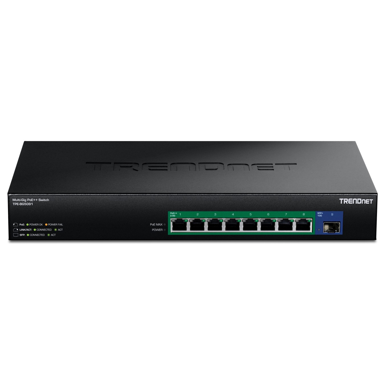 Buy TRENDnet TPE-BG5091 9-Port Switch 480W 2.5G Power PoE++ Switch mit 10G SFP+ in Cyprus, Nicosia, Limassol, Larnaka, Pafos