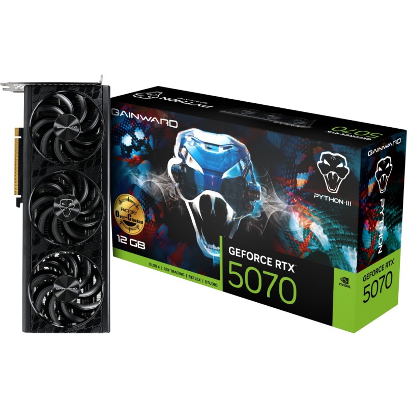 Buy Gainward GeForce RTX 5070 Python III OC - 12GB GDDR7, 2542MHz Boost, Black, ... in Cyprus, Nicosia, Limassol, Larnaka, Pafos
