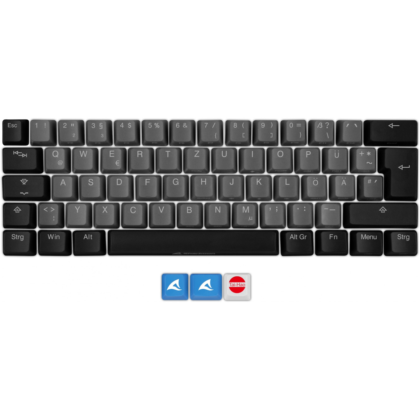 Sharkoon SKILLER SAC20 S4 - 62-Piece Keycap Set for SKILLER SGK50 S4 - Black, German QWERTZ — Buy in Cyprus with Fast Delivery