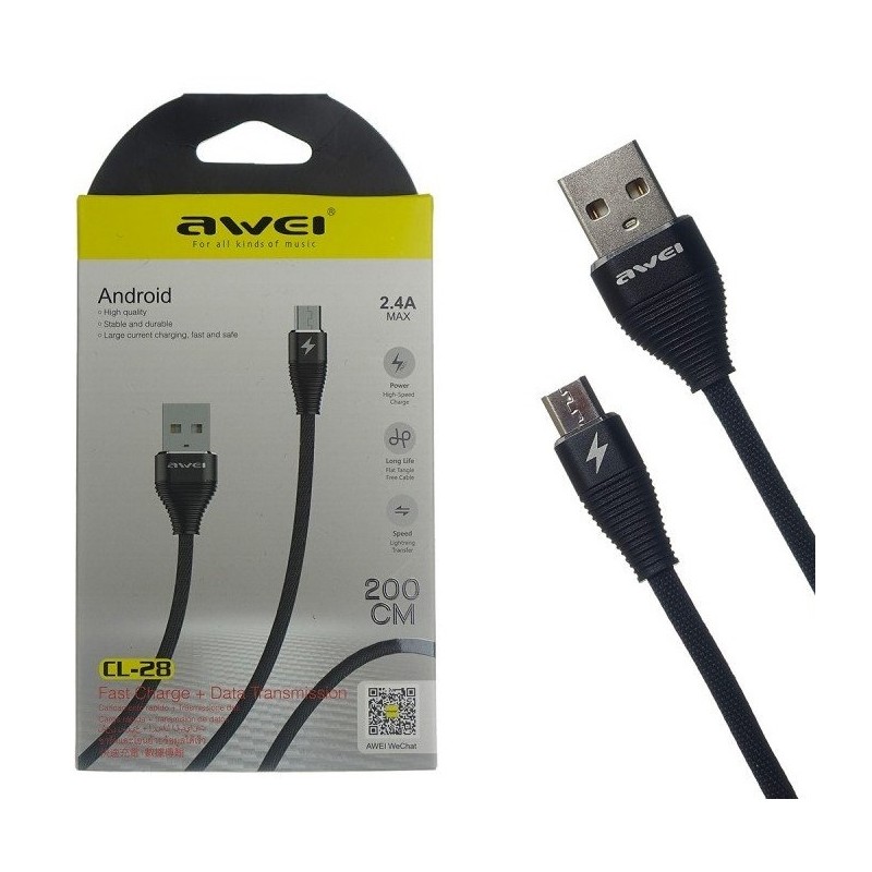 USB Cable Awei CL 28 2.4A -  Official distributor b2b Armenius Store