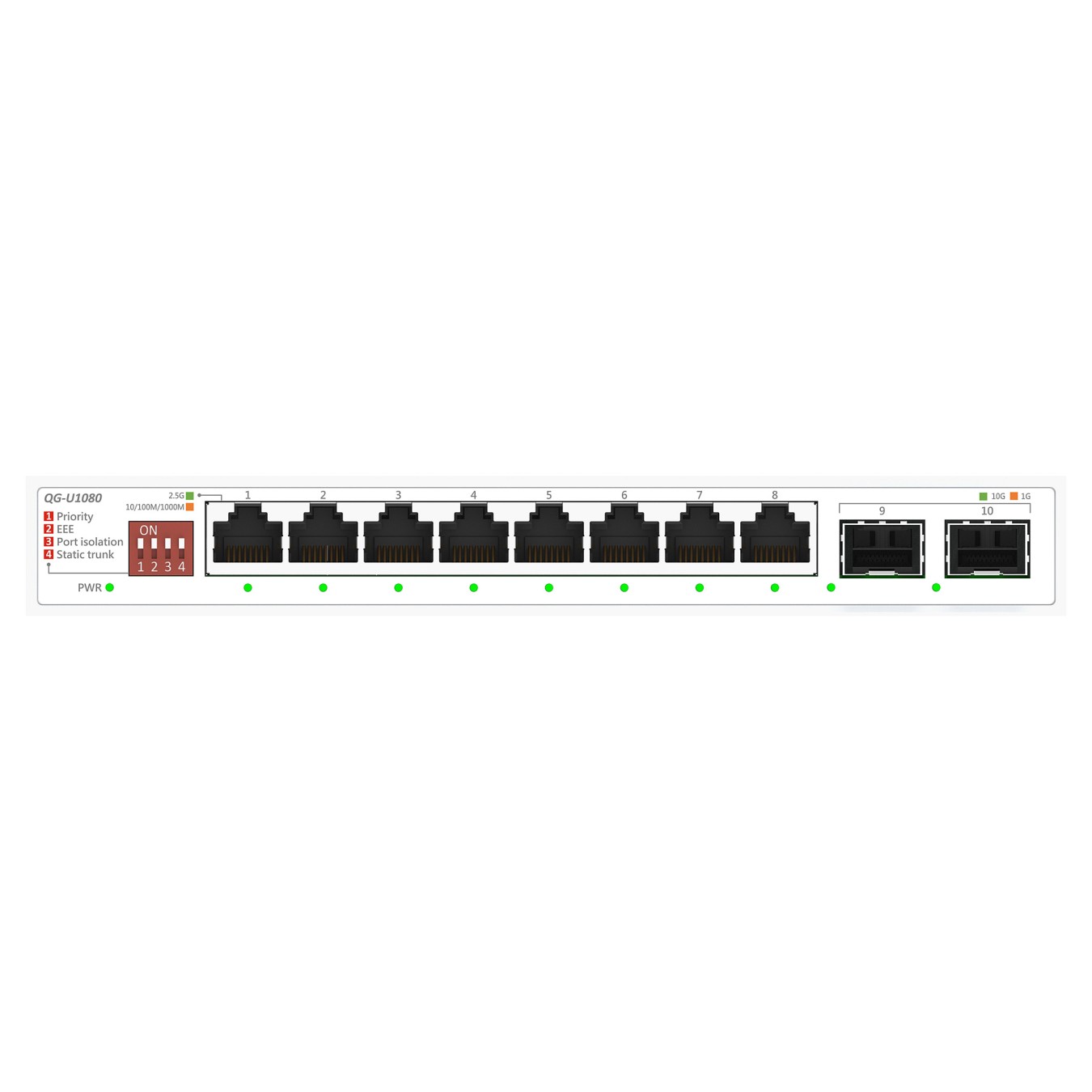 Buy QG-U1080 8-Port 2.5G + 2-Port 10G SFP+ Switch in Cyprus, Nicosia, Limassol, Larnaka, Pafos