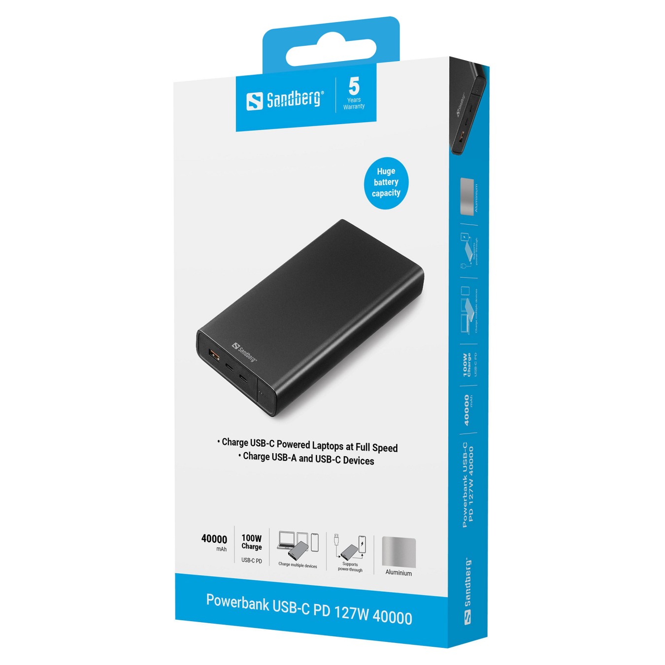 Buy Sandberg 420-63 Powerbank 38400mAh 100W 2xUSB-A USB-C Schwarz in Cyprus, Nicosia, Limassol, Larnaka, Pafos