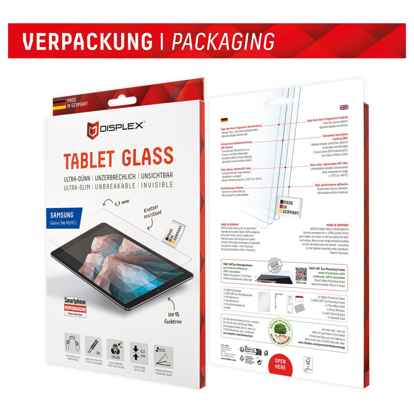Buy DISPLEX Tablet Glasschutzfolie für Samsung Galaxy Tab A9 A11 in Cyprus, Nicosia, Limassol, Larnaka, Pafos