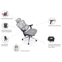 Buy Equip Ergonomischer Bürostuhl+Kopf Armstützen grau lite Retail in Cyprus, Nicosia, Limassol, Larnaka, Pafos