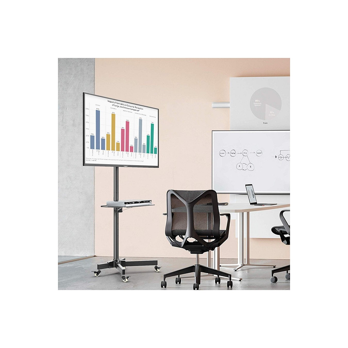 Buy Techly TV Wagen Trolley, 23'-55' LCD LED TV in Cyprus, Nicosia, Limassol, Larnaka, Pafos
