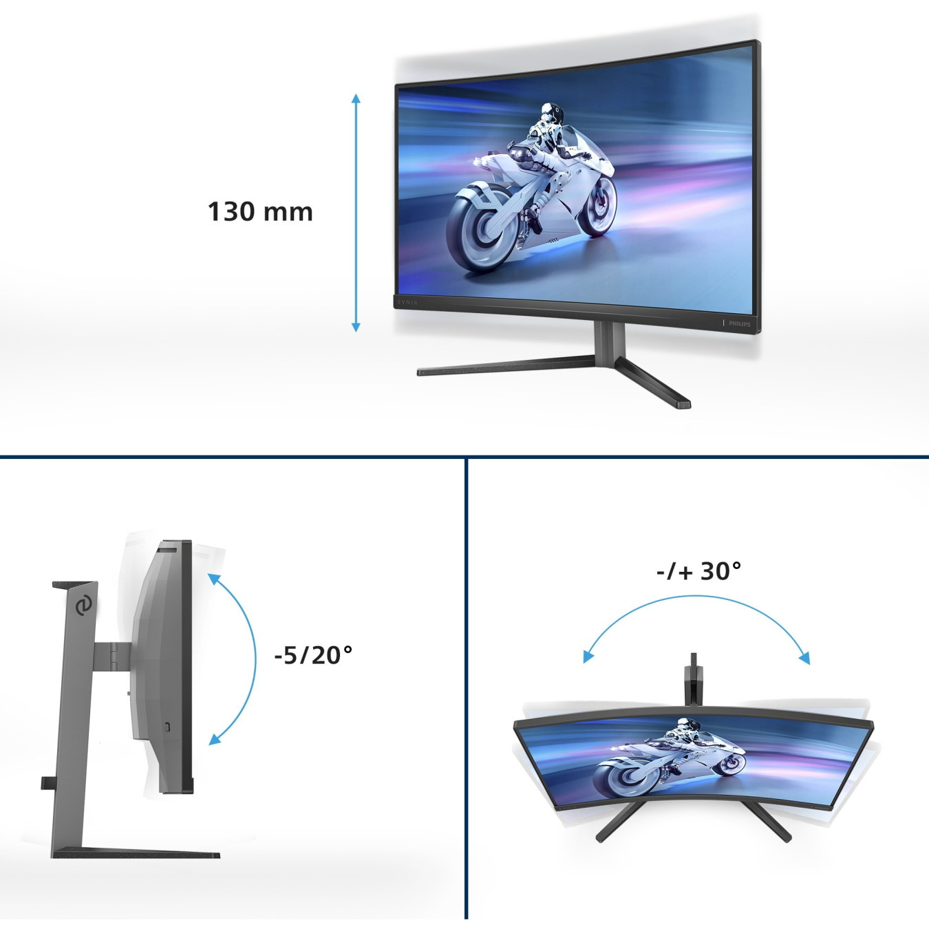 Philips Evnia 5000 - 27M2C5200W - 27in FHD Curved VA 1500R, 280Hz, HDR10, Black — Buy in Cyprus with Fast Delivery