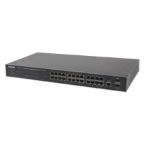 Buy INTELLINET 24-Port PoE Gigabit Switch Web-Managed 2 GBIC SFP Ports Ausgangsleistung bis zu 30 Watt pro Port PoE+ IEEE... in 