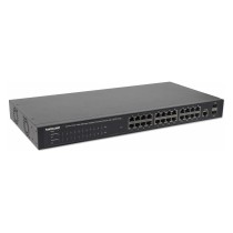 Buy INTELLINET 24-Port PoE Gigabit Switch Web-Managed 2 GBIC SFP Ports Ausgangsleistung bis zu 30 Watt pro Port PoE+ IEEE... in 