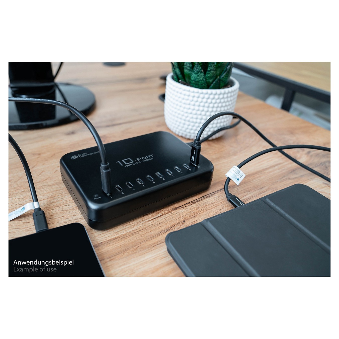 Buy GoodConnections USB Desktop Schnellladestation 200W 10-Port USB-C Schwarz in Cyprus, Nicosia, Limassol, Larnaka, Pafos