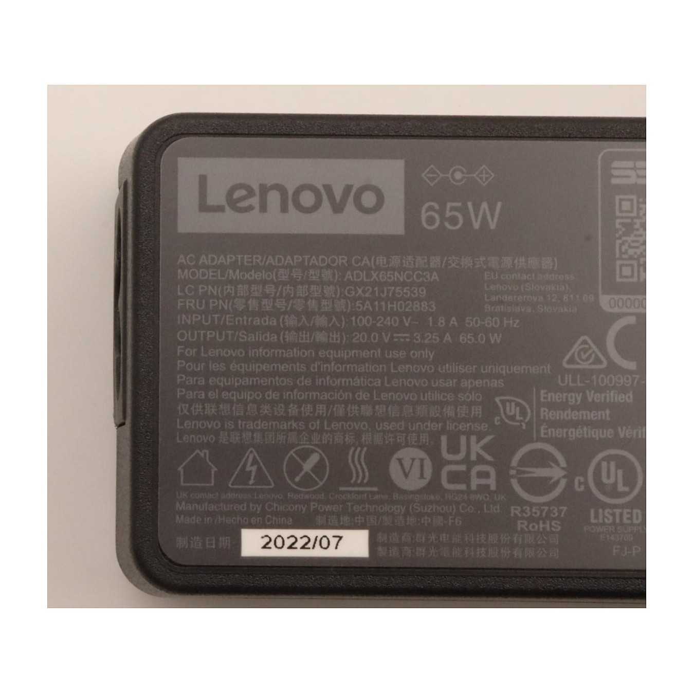 Buy N Lenovo AC Adapter 65W 3P in Cyprus, Nicosia, Limassol, Larnaka, Pafos