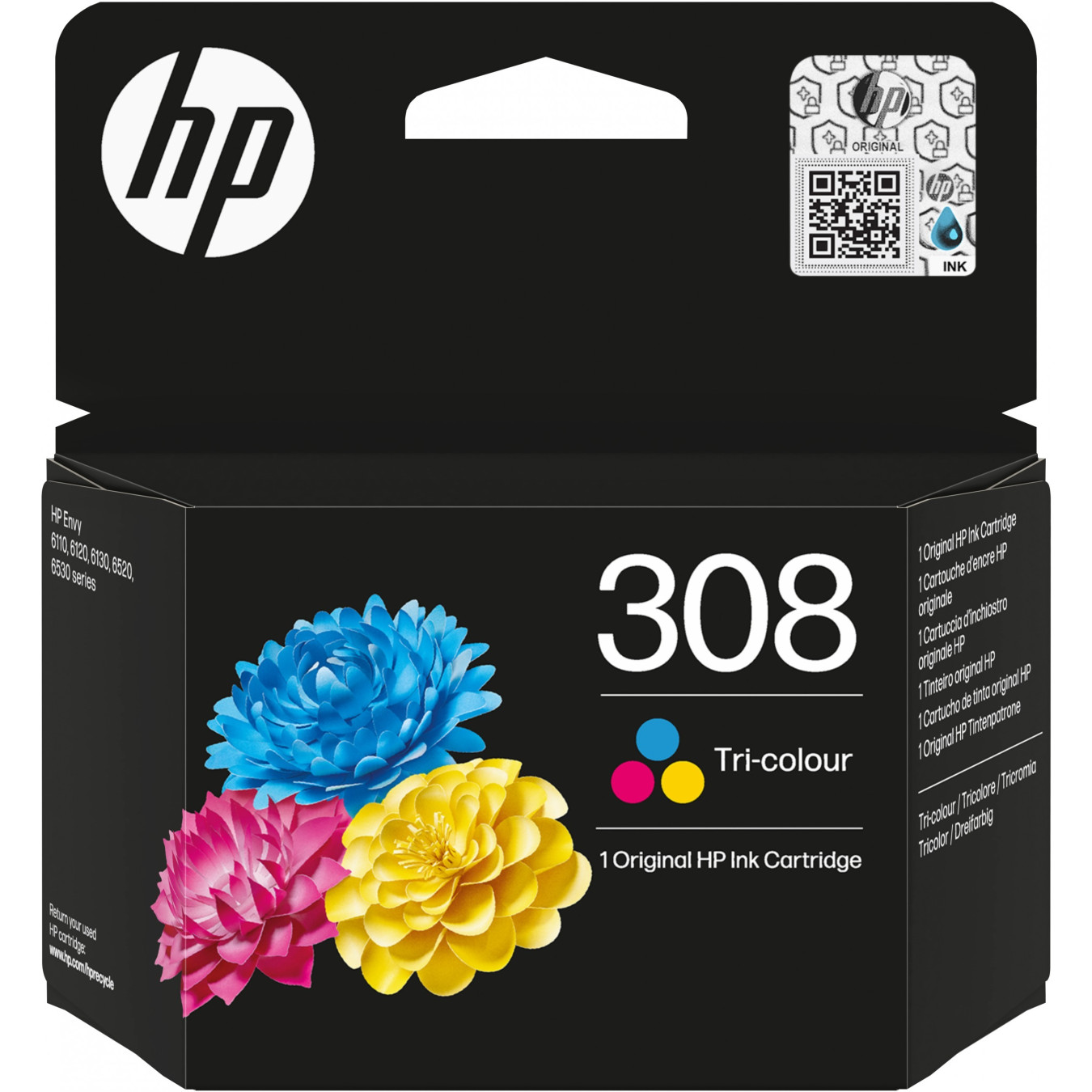 HP 308 Tri-Color Original Ink Cartridge - Standard Yield Dye Ink (Cyan/Magenta/Yellow) — Buy in Cyprus with Fast Delivery