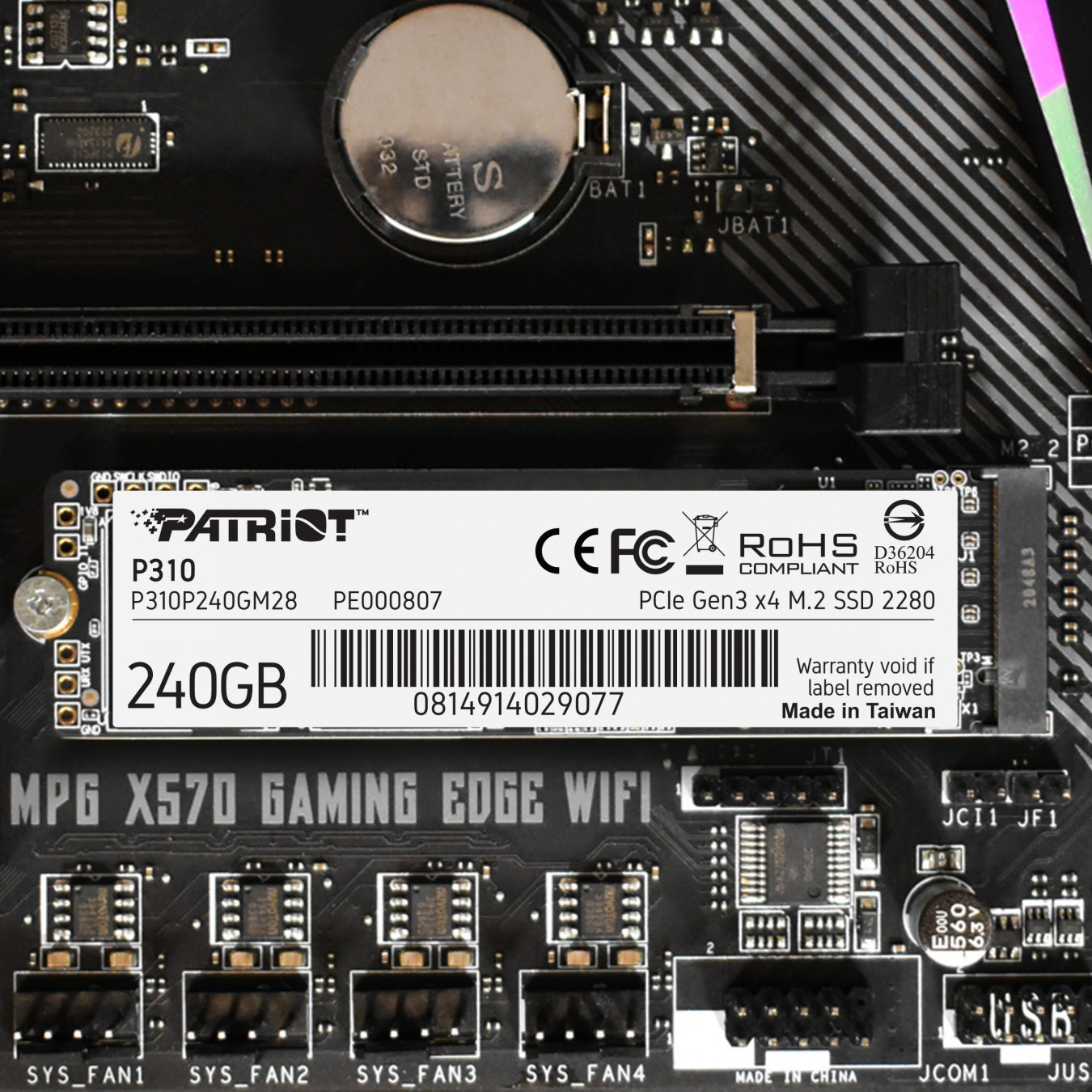 Patriot P310 M.2 NVMe SSD - 240GB, PCIe 3.0 x4 (NVMe 1.3) - M.2 2280 — Buy in Cyprus with Fast Delivery