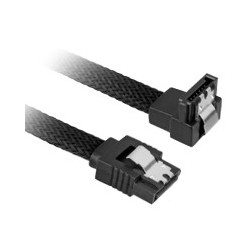 Buy Sharkoon SATA III 90° Sleeved Cable 0.75 m - SATA 7-pin Male-to-Male - Black in Cyprus, Nicosia, Limassol, Larnaka, Pafos