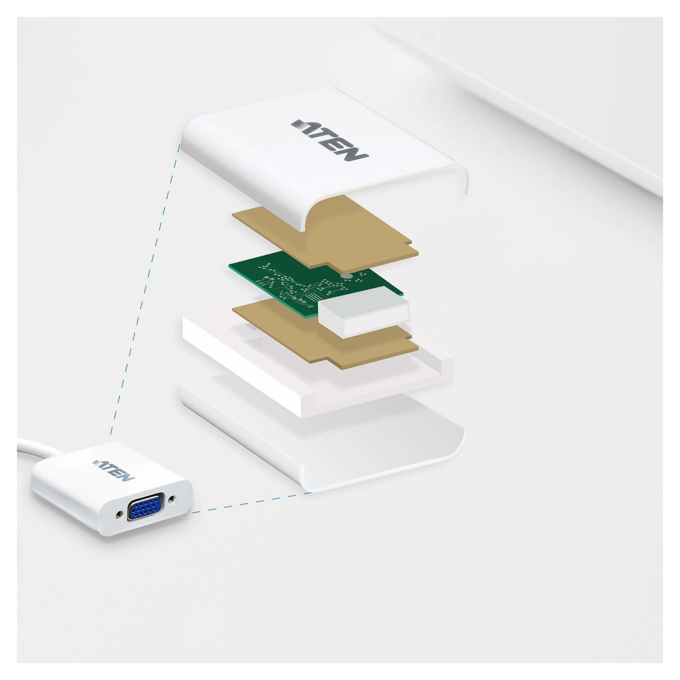 Buy ATEN DisplayPort to VGA Adapter in Cyprus, Nicosia, Limassol, Larnaka, Pafos