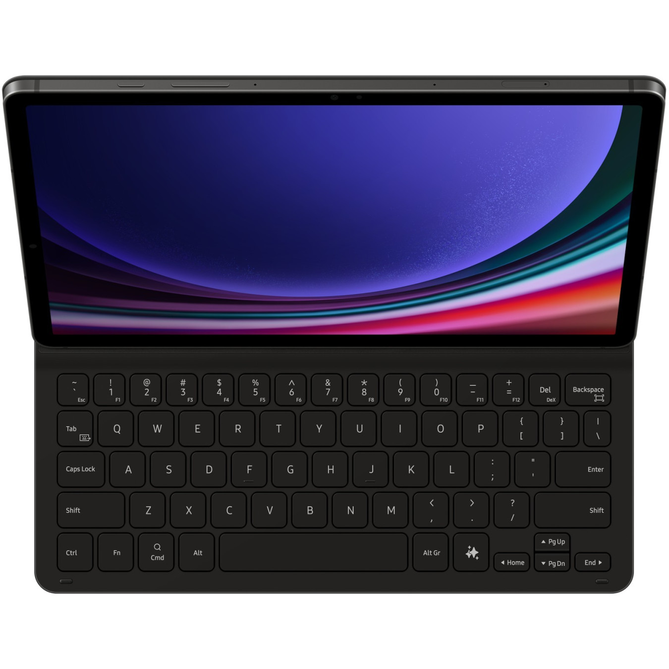 Samsung Book Cover Keyboard - EF-DX720 - Slim Keyboard Case with Touchpad & Stylus Holder, Black, for Galaxy Tab S9/S9 FE