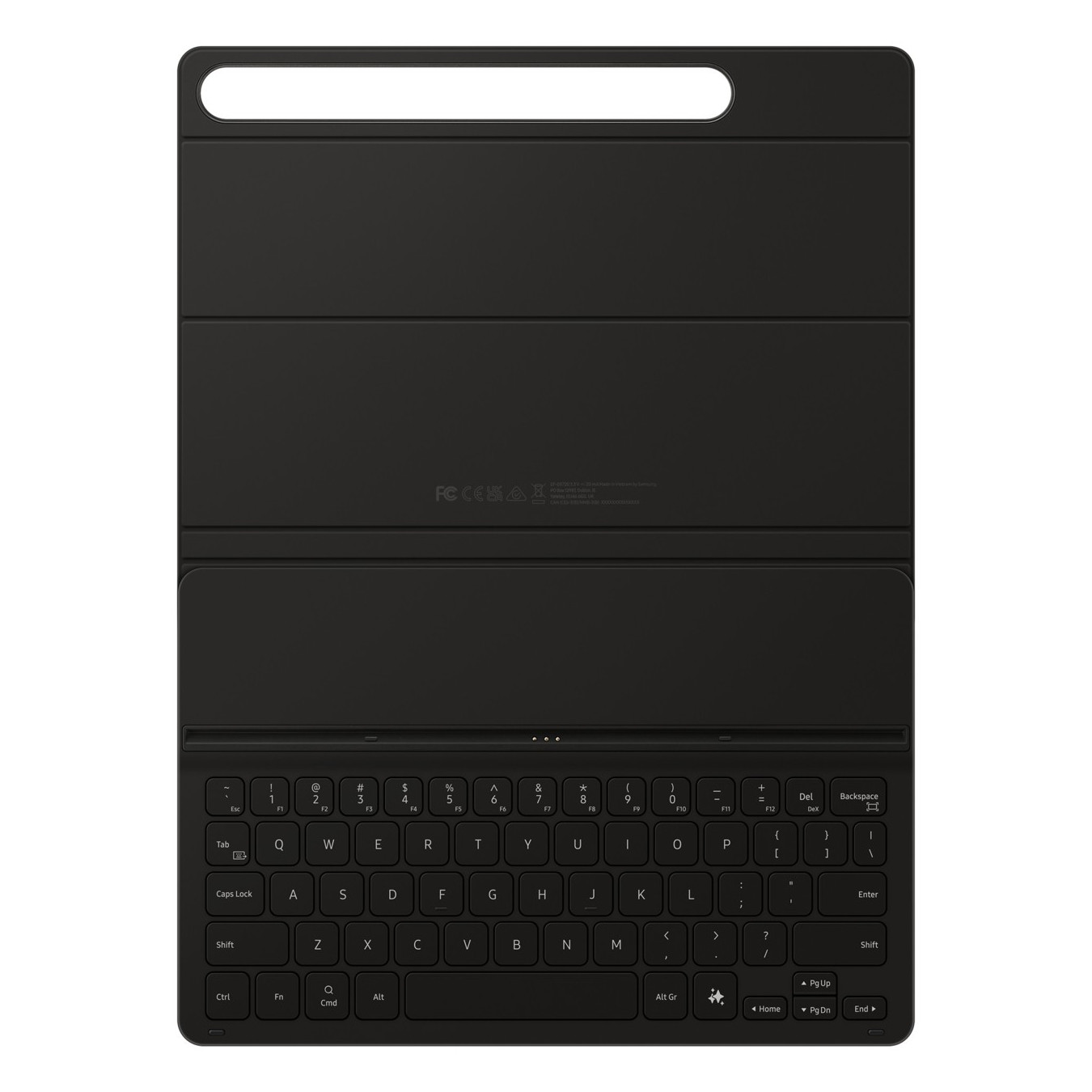 Samsung Book Cover Keyboard - EF-DX720 - Slim Keyboard Case with Touchpad & Stylus Holder, Black, for Galaxy Tab S9/S9 FE