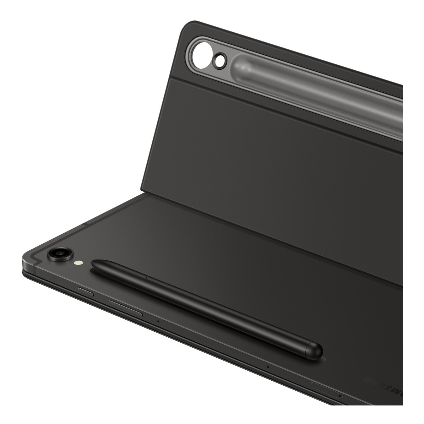 Samsung Book Cover Keyboard - EF-DX720 - Slim Keyboard Case with Touchpad & Stylus Holder, Black, for Galaxy Tab S9/S9 FE
