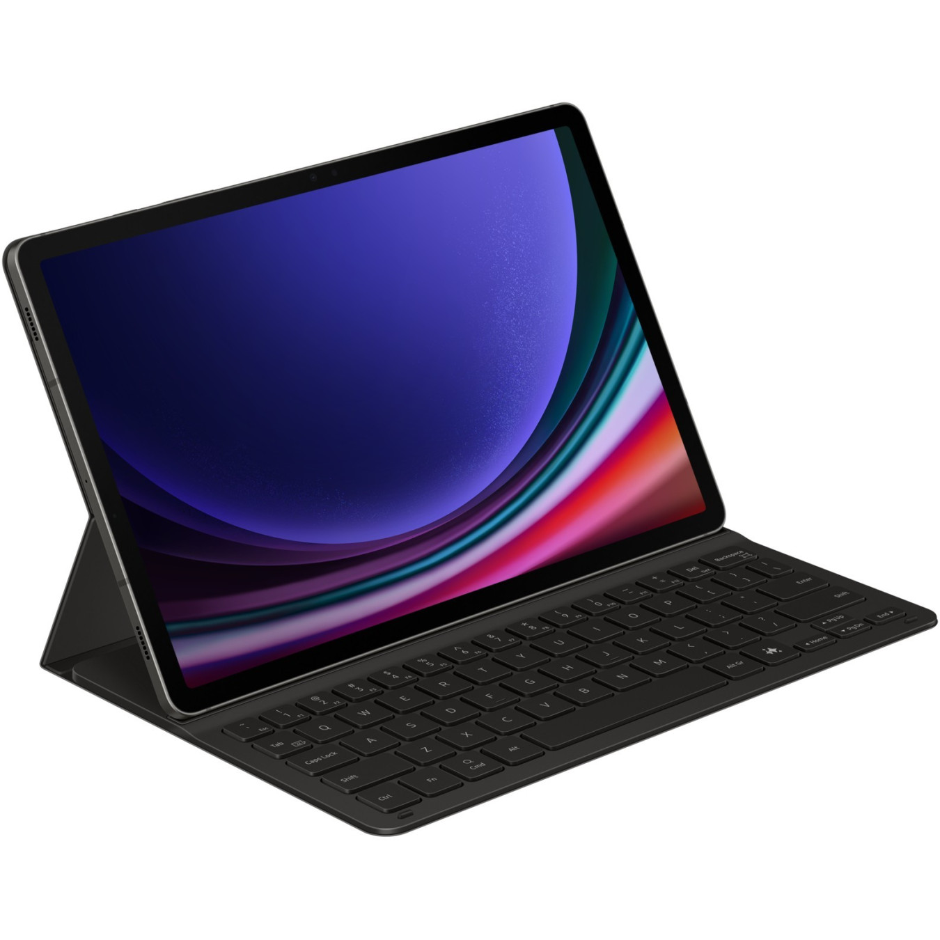 Samsung Book Cover Keyboard - EF-DX720 - Slim Keyboard Case with Touchpad & Stylus Holder, Black, for Galaxy Tab S9/S9 FE