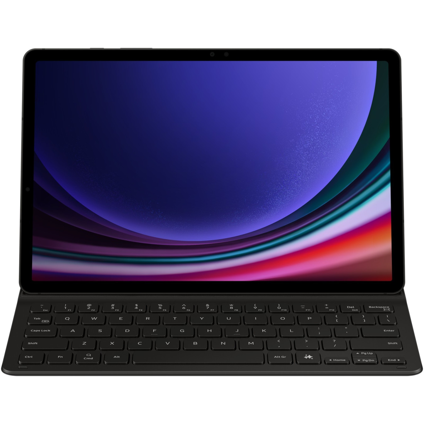 Samsung Book Cover Keyboard - EF-DX720 - Slim Keyboard Case with Touchpad & Stylus Holder, Black, for Galaxy Tab S9/S9 FE
