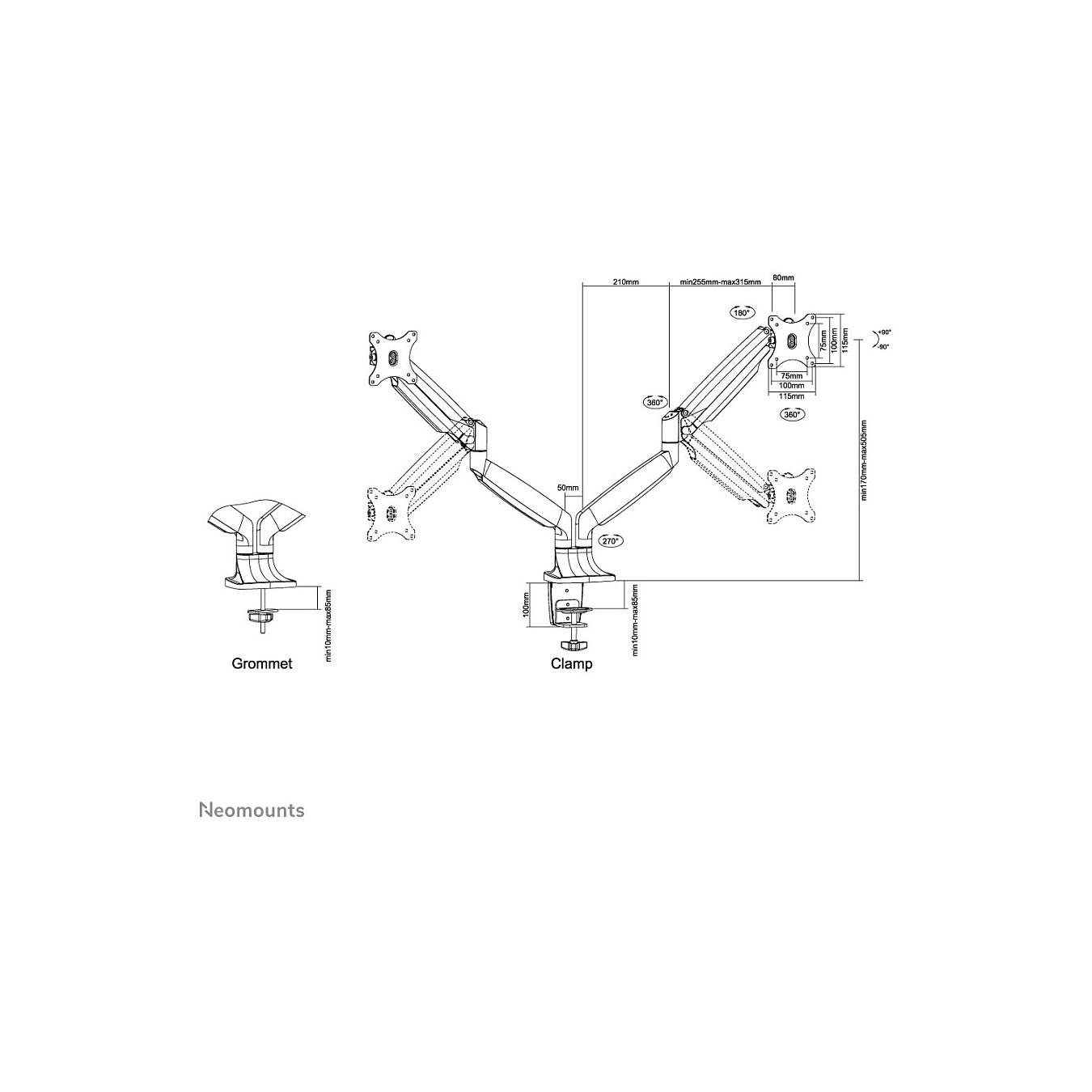Buy NEOMOUNTS SELECT Desk mount 25,4-81,28cm 10-32inch White in Cyprus, Nicosia, Limassol, Larnaka, Pafos