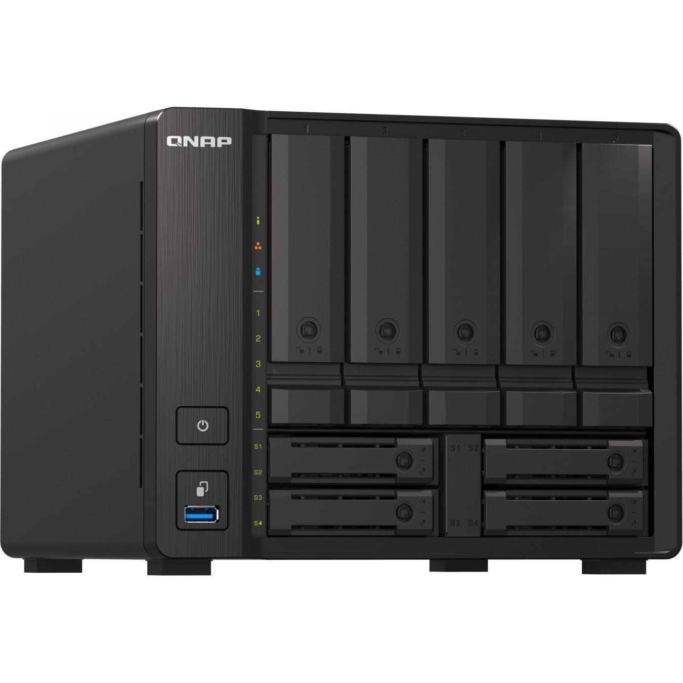 QNAP 9-Bay NAS - TS-H973AX - AMD Ryzen V1500B 2.2GHz, 32GB DDR4, SATA & U.2 NVMe, Black — Buy in Cyprus with Fast Delivery