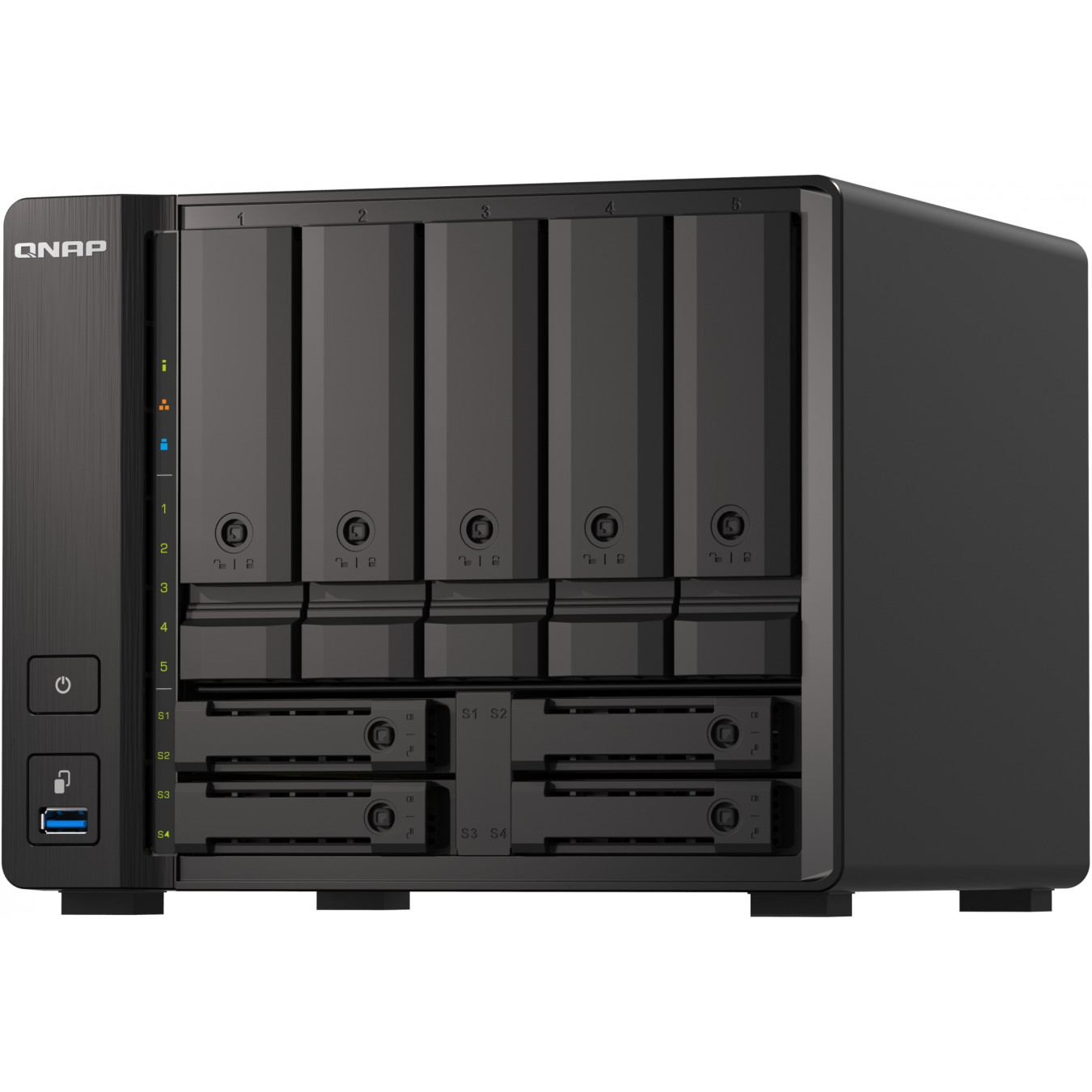 QNAP 9-Bay NAS - TS-H973AX - AMD Ryzen V1500B 2.2GHz, 32GB DDR4, SATA & U.2 NVMe, Black — Buy in Cyprus with Fast Delivery