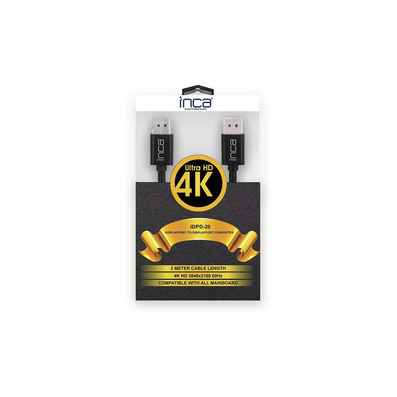 Buy INCA DisplayPort-Kabel IDPD-20 DP to DP 4K60Hz 2.0m retail in Cyprus, Nicosia, Limassol, Larnaka, Pafos