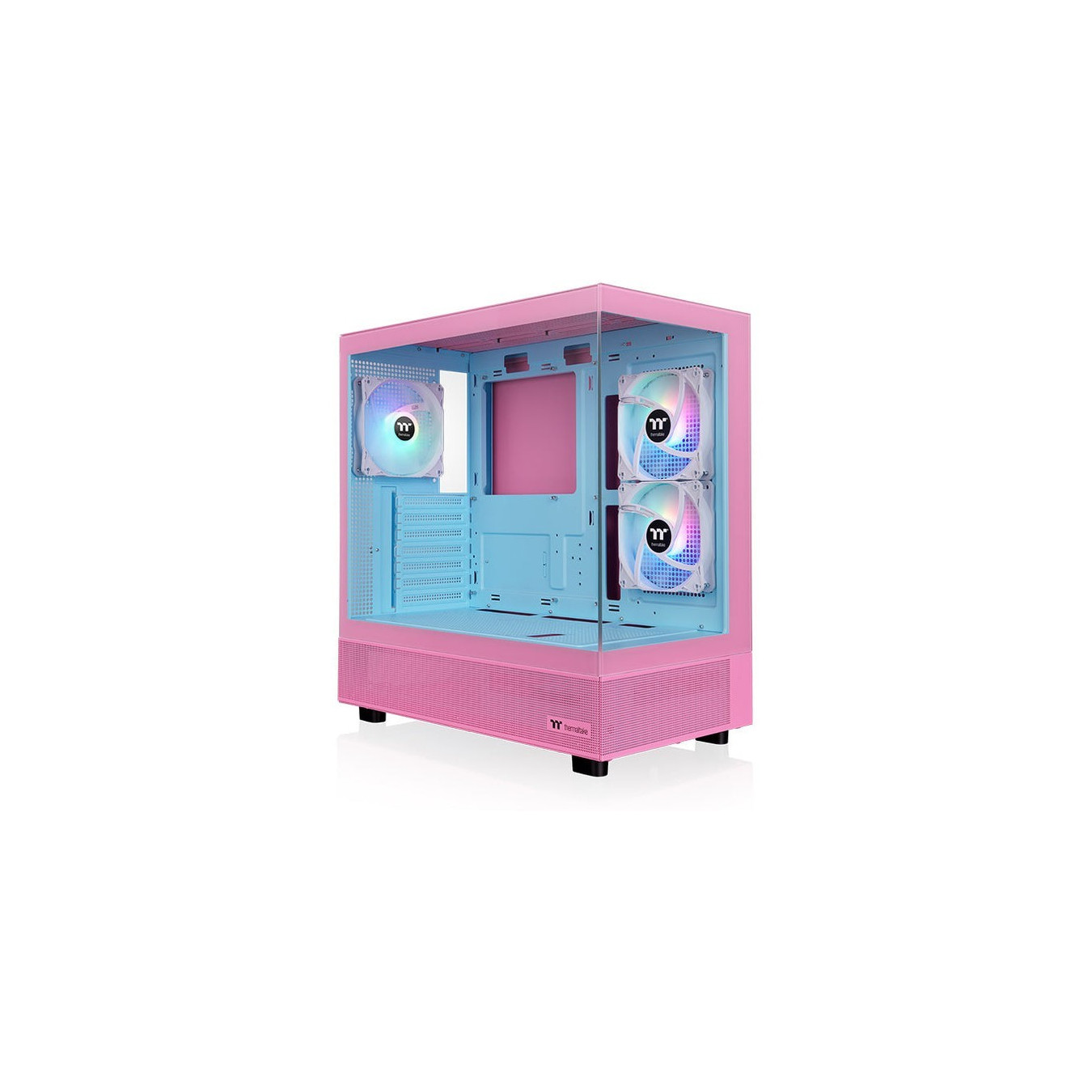 Thermaltake View 270 Plus TG ARGB - Mid Tower PC Case - Bubble Pink, Tempered Glass, E-ATX/ATX, ARGB Fans