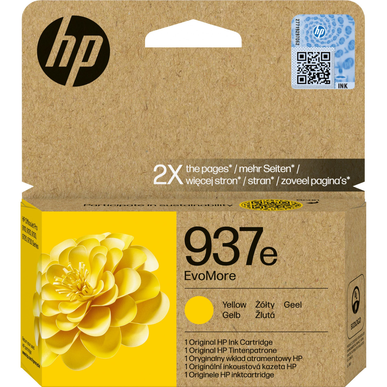 HP EvoMore Ink Cartridge - 937e - Original Yellow, XL High Yield (1650 pages) Single Pack — Buy in Cyprus with Fast Delivery